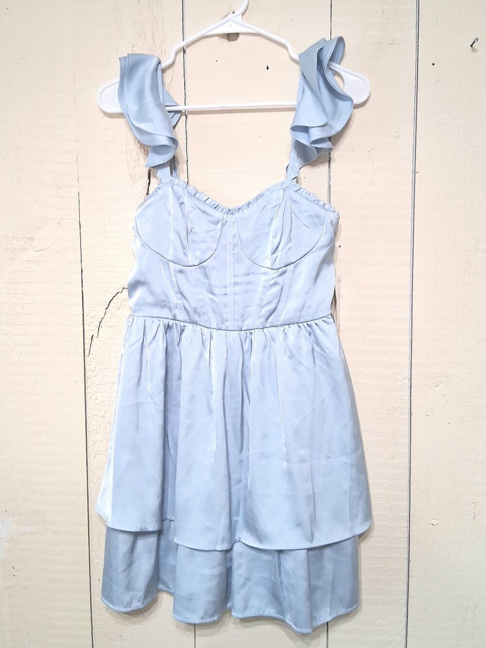 Baby Blue Dress with Smocked Detail